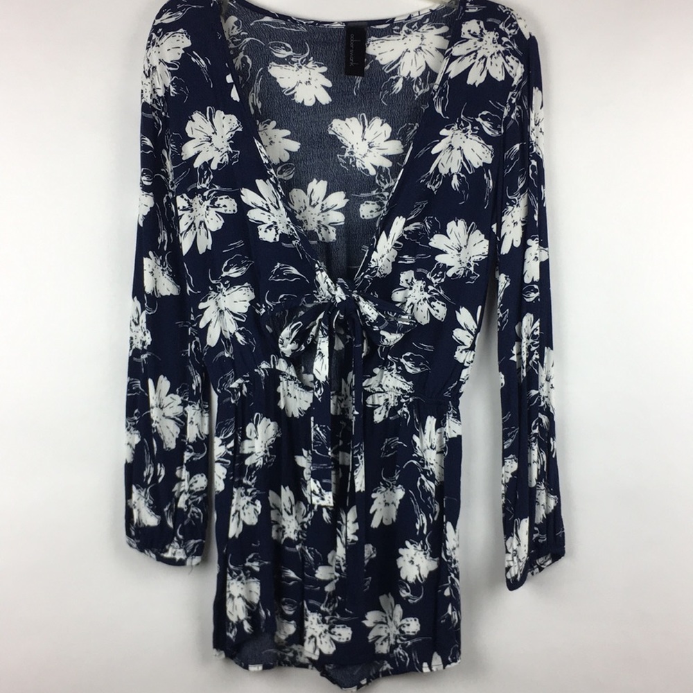 OOBER SWANK navy/white floral romper